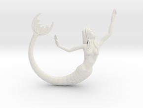 Mermaid Pendant in White Natural Versatile Plastic