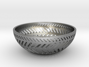 Backslash Bowl in Natural Silver