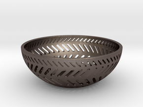 Backslash Bowl in Polished Bronzed Silver Steel