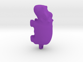3000 BC Hippo Pendant 28mm in Purple Processed Versatile Plastic