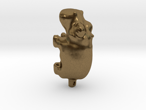 3000 BC Hippo Pendant 28mm in Natural Bronze