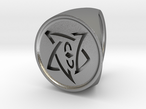 Elder Sign Signet Ring Size 7 in Natural Silver