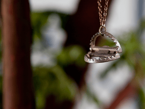 Bear Trap Necklace in Polished Bronzed Silver Steel