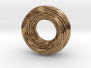 Twisted Ring Pendant - Part 1 in Polished Brass