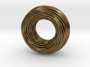 Twisted Ring Pendant - Part 1 in Polished Bronze