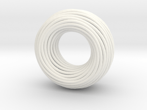 Twisted Ring Pendant - Part 1 in White Processed Versatile Plastic