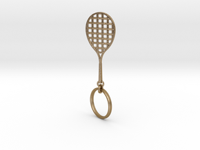 Tennis Keychain in Polished Gold Steel