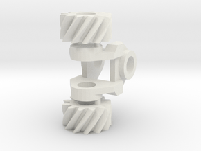 Helical Gear Box in White Natural Versatile Plastic
