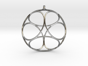 Ephemeral Cubic Shell Pendant in Fine Detail Polished Silver