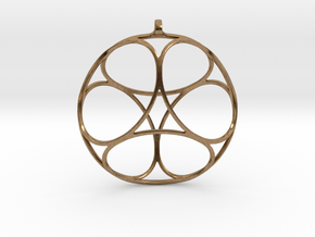 Ephemeral Cubic Shell Pendant in Natural Brass