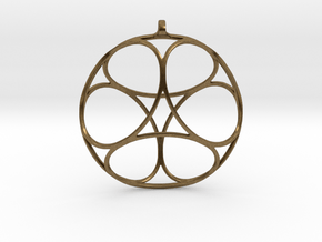 Ephemeral Cubic Shell Pendant in Natural Bronze