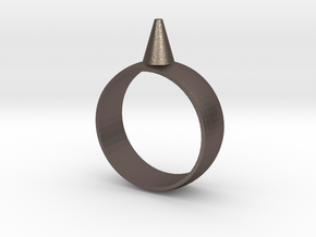 9.5 223-Designs Bullet Button Ring Size  in Polished Bronzed Silver Steel