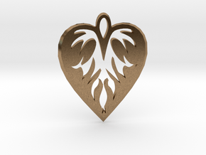 Heart Pendant in Natural Brass