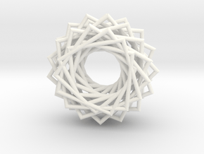 Twisted Ring Pendant - Part 2 in White Processed Versatile Plastic