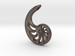 Nautilus Spiral: 4cm in Polished Bronzed Silver Steel