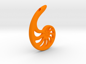 Nautilus Spiral: 6cm in Orange Processed Versatile Plastic