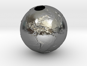 Earth Without Water (Pendant 20mm) in Polished Silver