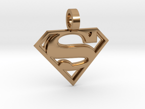 Superman Pendant in Polished Brass