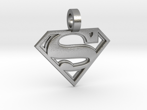 Superman Pendant in Natural Silver