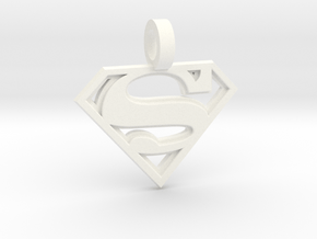 Superman Pendant in White Processed Versatile Plastic