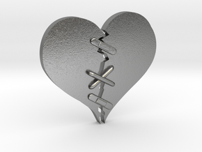 Fixed Heart  in Natural Silver