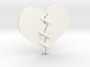 Fixed Heart  in White Processed Versatile Plastic