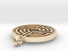 Labyrinth Pendant in 14K Yellow Gold