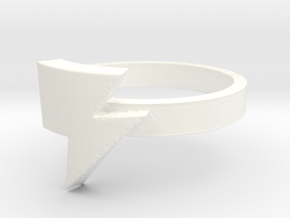 lightning Ring Size 7 in White Processed Versatile Plastic