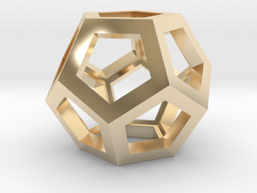 Dodecahedron Necklace Pendant in 14K Yellow Gold