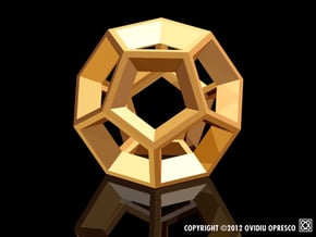Dodecahedron - Pendant in Polished Gold Steel