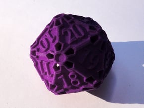 Spindown Huge d20 in Purple Processed Versatile Plastic