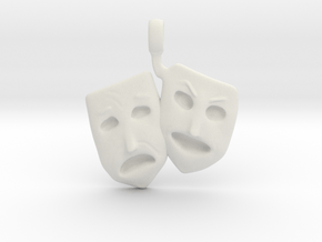 Theatre Faces Pendant in White Natural Versatile Plastic