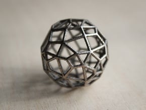 Irregular Wireframe Spherical Bead in Polished Bronzed Silver Steel
