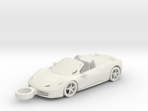 Ferrari 458 Italia Keychain in White Natural Versatile Plastic