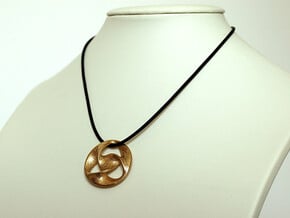 All is one  ( pendant ) in Polished Gold Steel