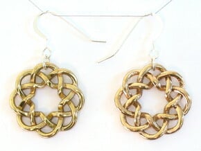 Woven Starburst Earrings - Small in Polished Brass