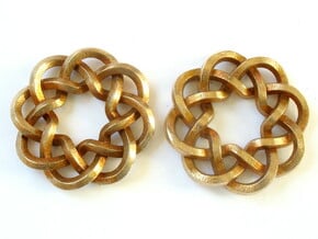 Woven Starburst Earrings - Small in Natural Bronze