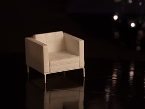 1:24 Knoll Armchair in White Natural Versatile Plastic