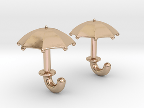 Umbrella Cufflinks in 14k Rose Gold