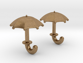 Umbrella Cufflinks in Natural Brass
