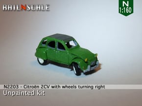 Citroën 2CV - parked (N 1:160) in Smooth Fine Detail Plastic