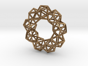 Icosahedron Radial Pendant in Natural Brass
