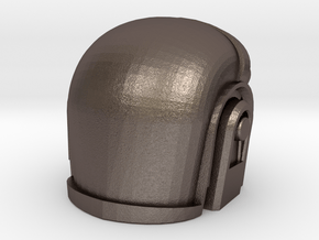 3D Printed Daft Punk Helmet in Polished Bronzed Silver Steel