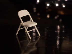 1:24 Metal Folding Chair in White Natural Versatile Plastic