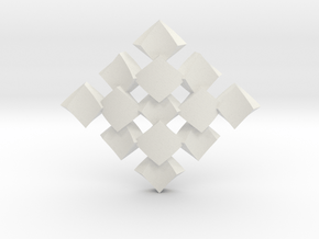 pendant twisted squares 1 in White Natural Versatile Plastic