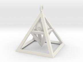 Sight of Pyramid Pendant in White Natural Versatile Plastic