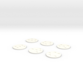 30mm Round Bases for 6mm miniatures in White Processed Versatile Plastic