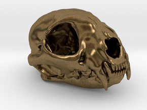 Cat skull - 45 mm in Natural Bronze