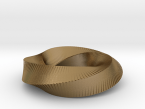 Mini Möbius Strip (4,3) in Polished Gold Steel