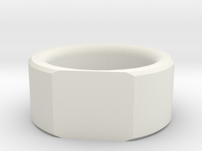 Flat-Faced Ring in White Natural Versatile Plastic